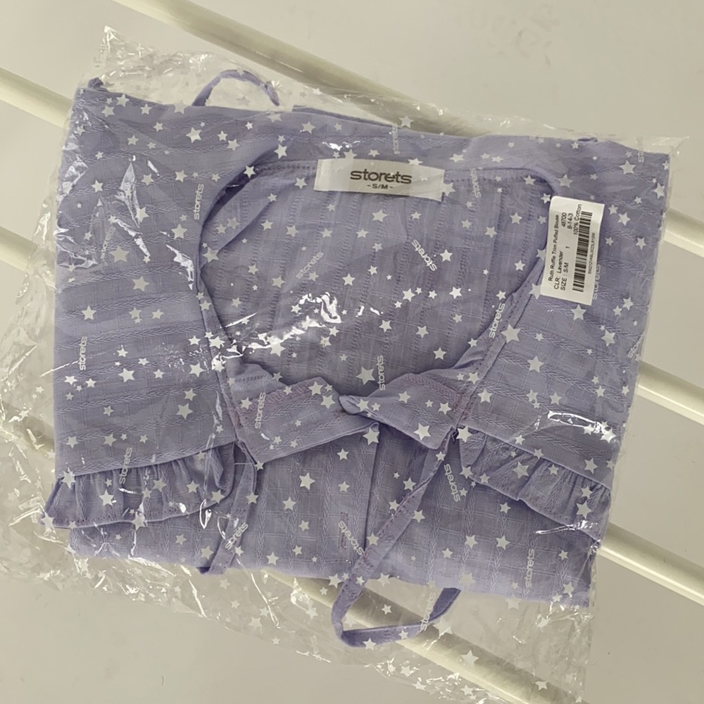 NEW! STORETS RUTH RUFFLE TRIM PUFFED BLOUSE - Picture 7 of 10